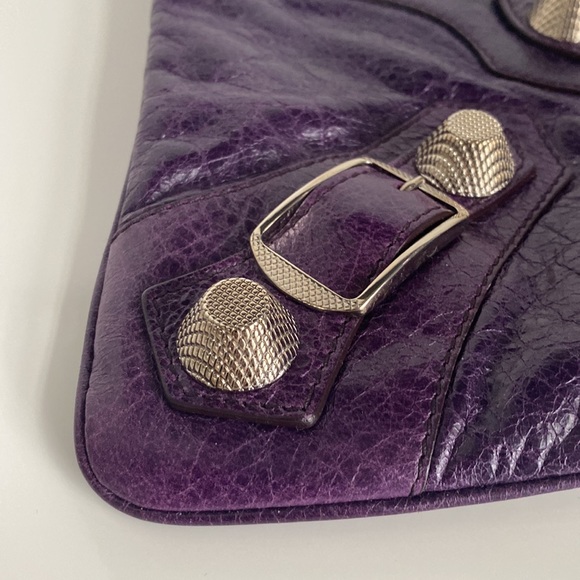 SOLD- Balenciaga Vintage Giant Motocross Flat Violet Purple Clutch Bag Wristlet - Picture 6 of 17